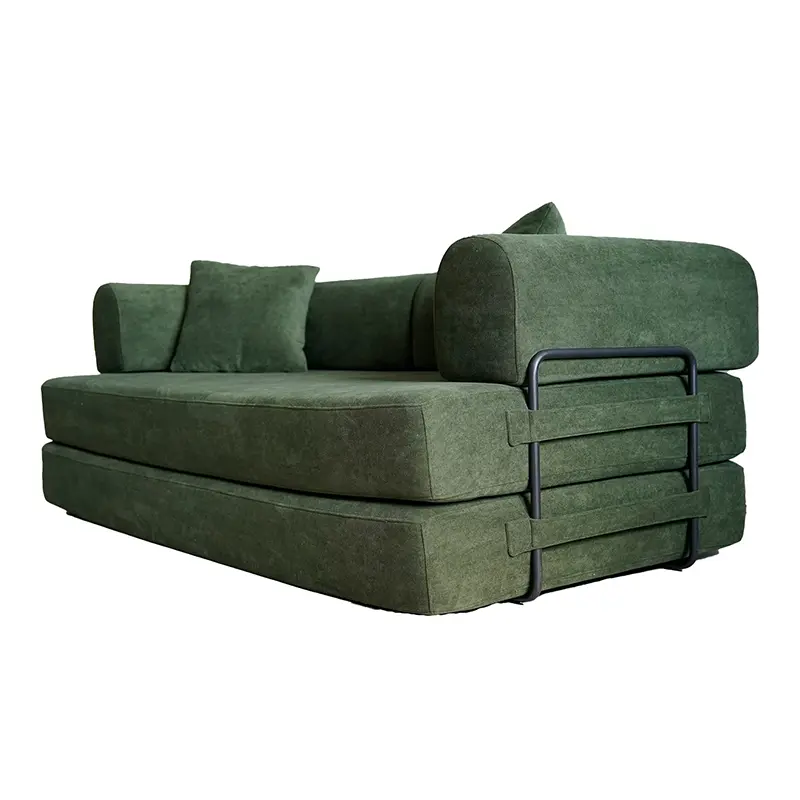 Modern compression sofa foldable sofa bed with metal stand (3).jpg