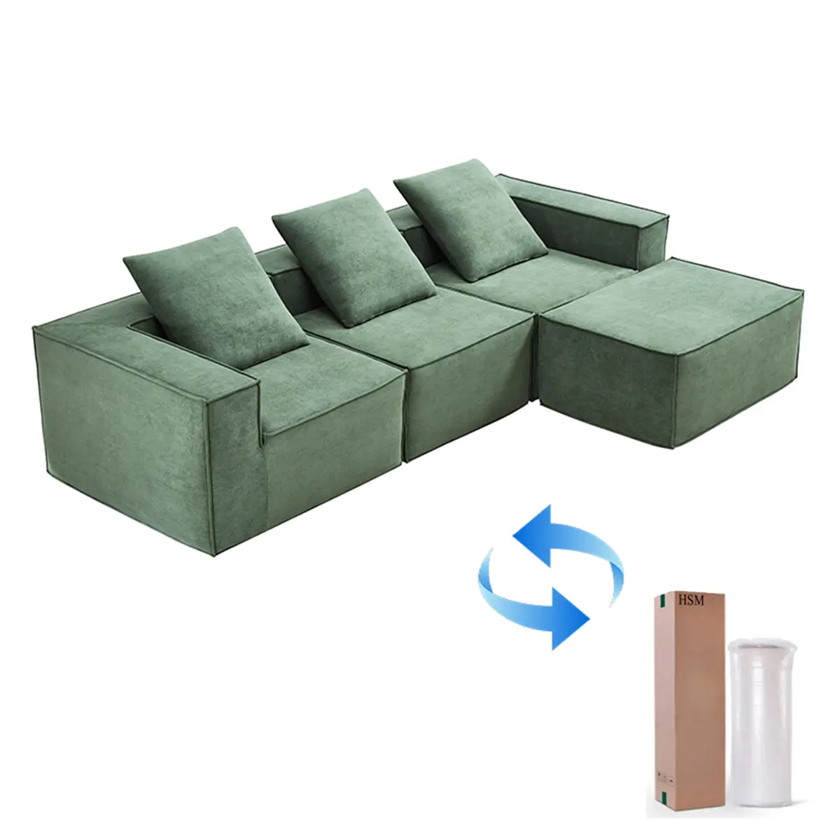 Compressed modular sofa set, modern, wholesale, vacuum packed, small, living room furniture