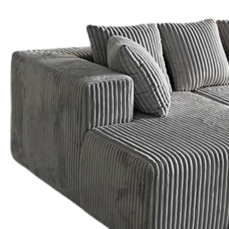 Living room compression modern home furniture modular L shape compressed fabric velvet foam couch sofa set (2)